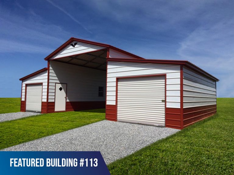 44′ x 25′ x 12’/8′ Metal Horse Barn Metal Buildings, Carports, Barns
