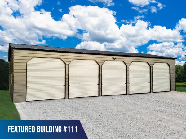 24' x 60' x 12' 5-Bay Metal Garage